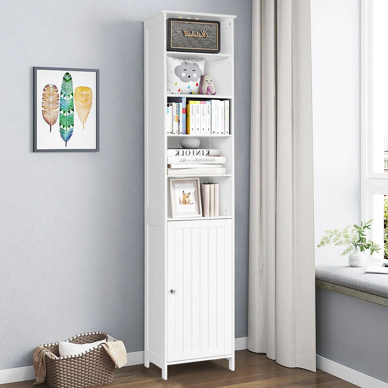 72 Inches Tall Floor Bathroom Storage Cabinet, White