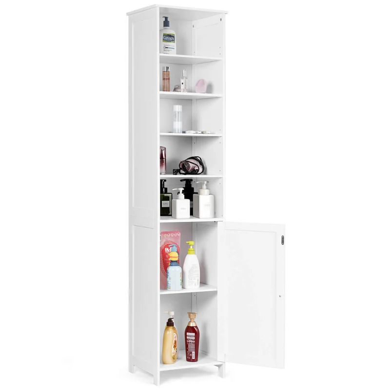 72 Inches Tall Floor Bathroom Storage Cabinet, White