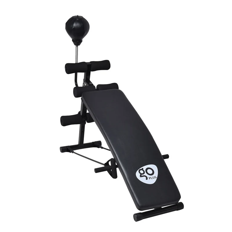 Adjustable Incline Curved Workout Fitness Sit Up Bench, Black