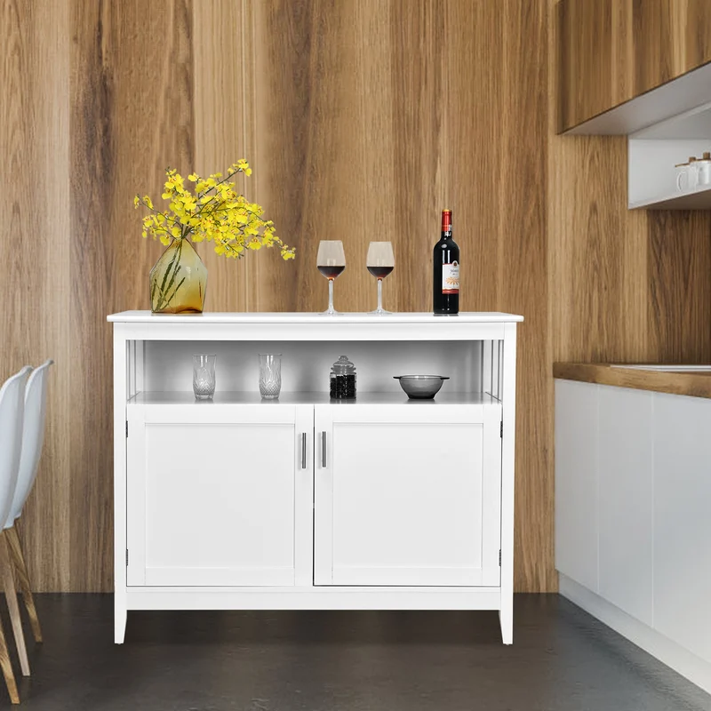 Modern Wooden Kitchen Lockers, Large Storage, White