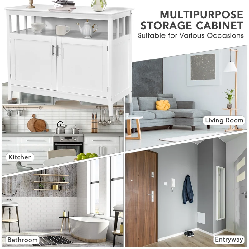 Modern Wooden Kitchen Lockers, Large Storage, White