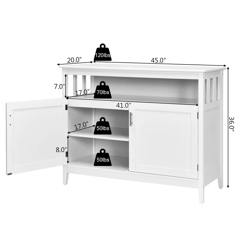 Modern Wooden Kitchen Lockers, Large Storage, White