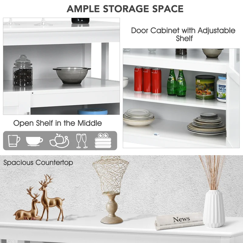 Modern Wooden Kitchen Lockers, Large Storage, White