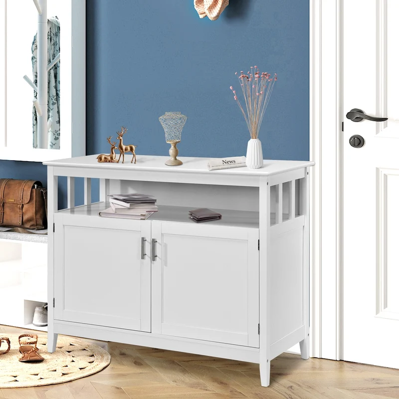 Modern Wooden Kitchen Lockers, Large Storage, White