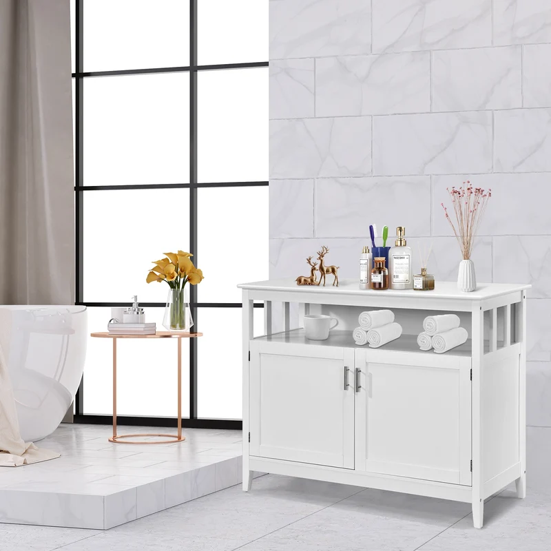 Modern Wooden Kitchen Lockers, Large Storage, White