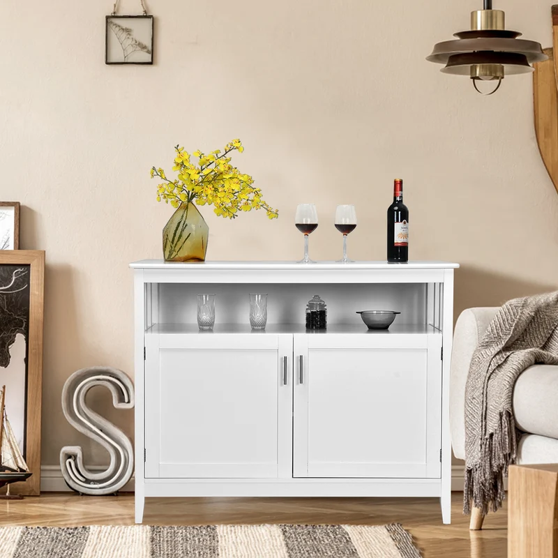 Modern Wooden Kitchen Lockers, Large Storage, White
