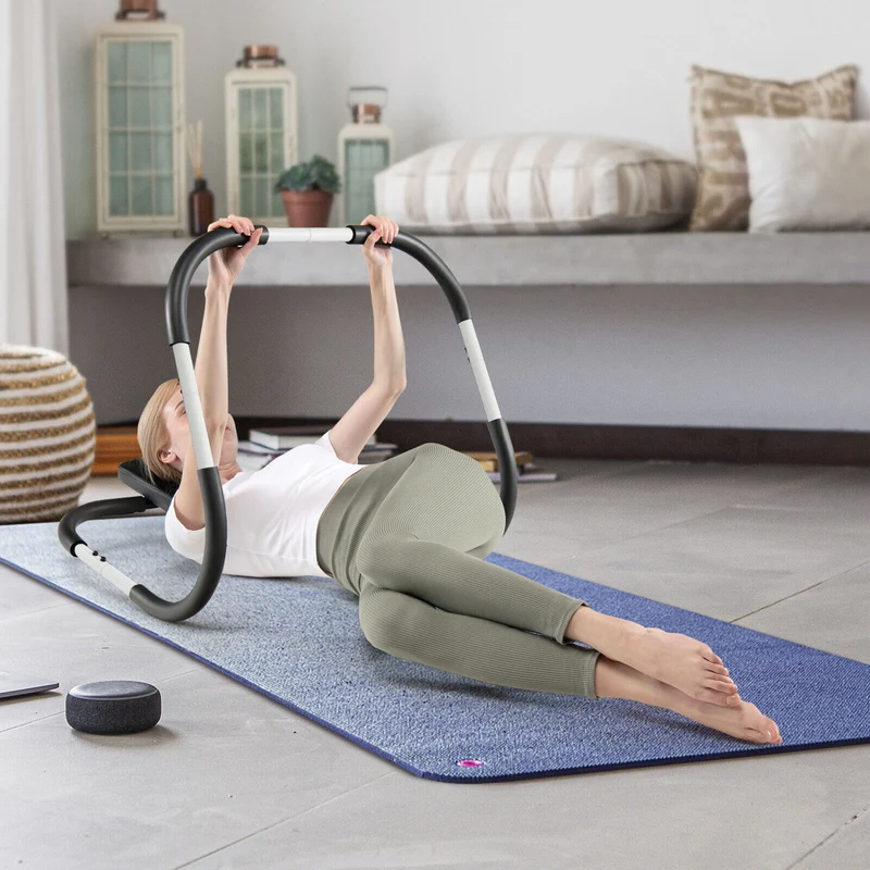 Portable Ab Trainer, Headrest And Foam Handle, White