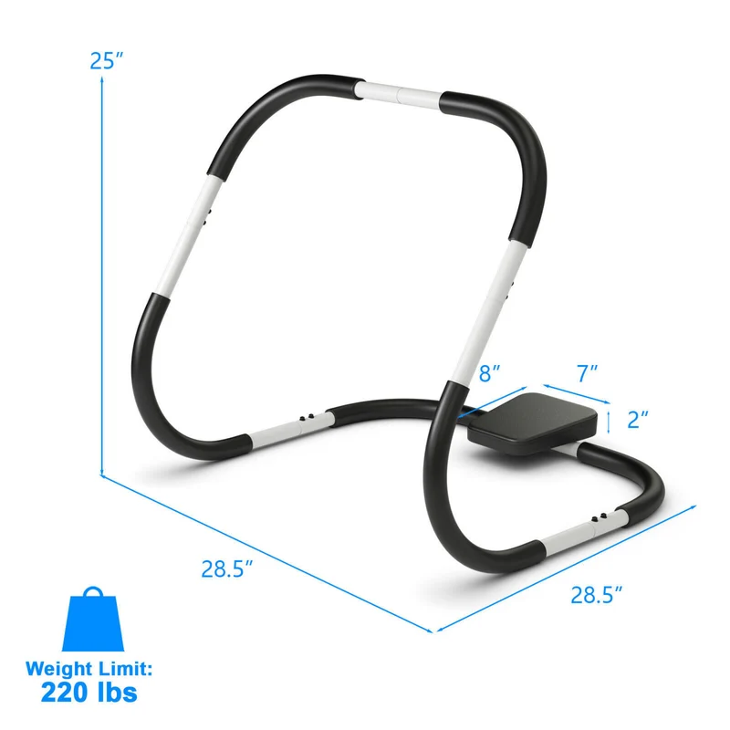 Portable Ab Trainer, Headrest And Foam Handle, White