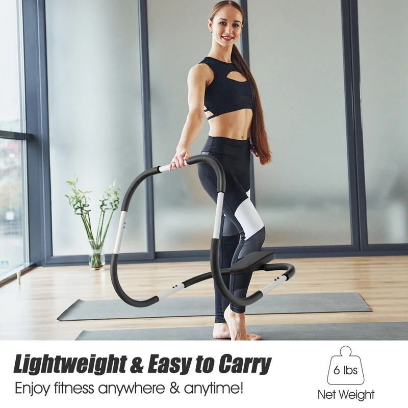 Portable Ab Trainer, Headrest And Foam Handle, White