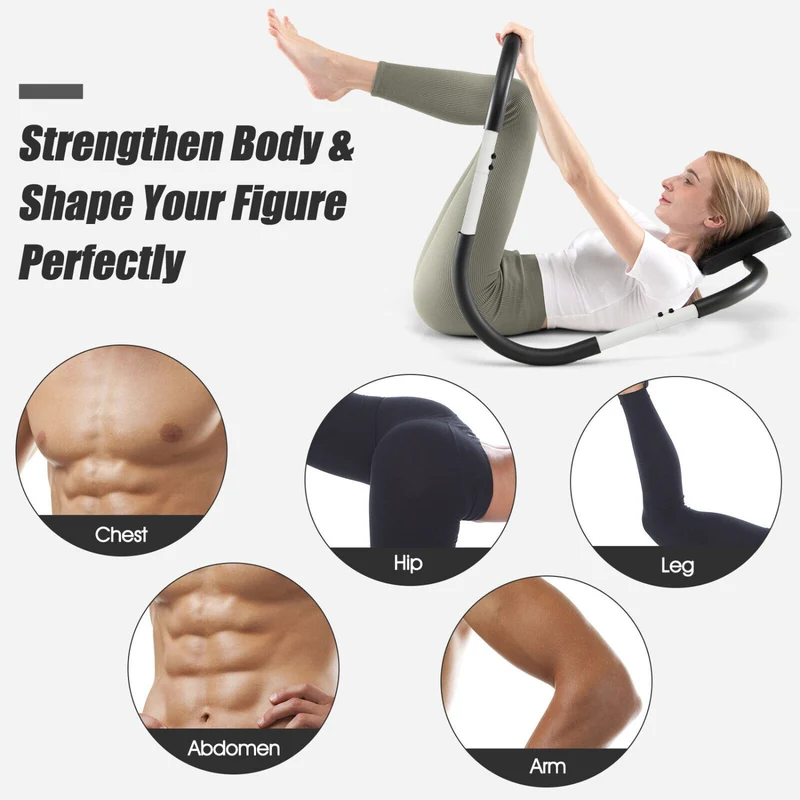 Portable Ab Trainer, Headrest And Foam Handle, White