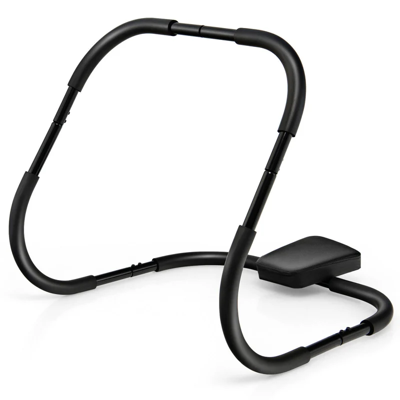 Portable Ab Trainer, Fitness Crunch Exerciser With Headrest, Black