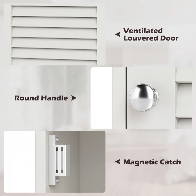 27.5 Inch H Wall Hanging Bathroom Storage Cabinet, White