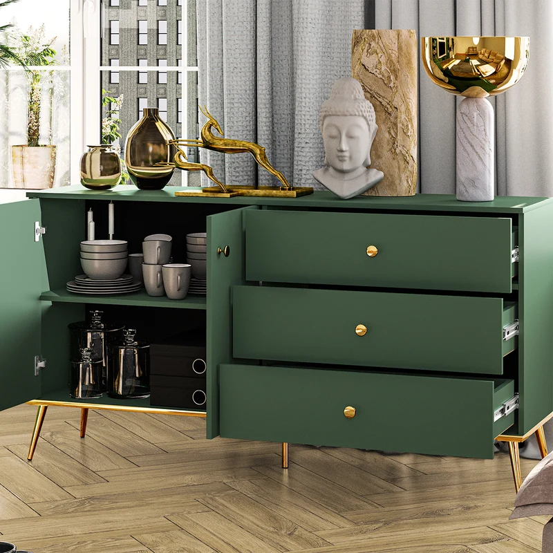 Buffet 2 portes 3 tiroirs Thalia Vert