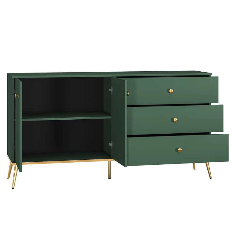 Buffet 2 portes 3 tiroirs Thalia Vert
