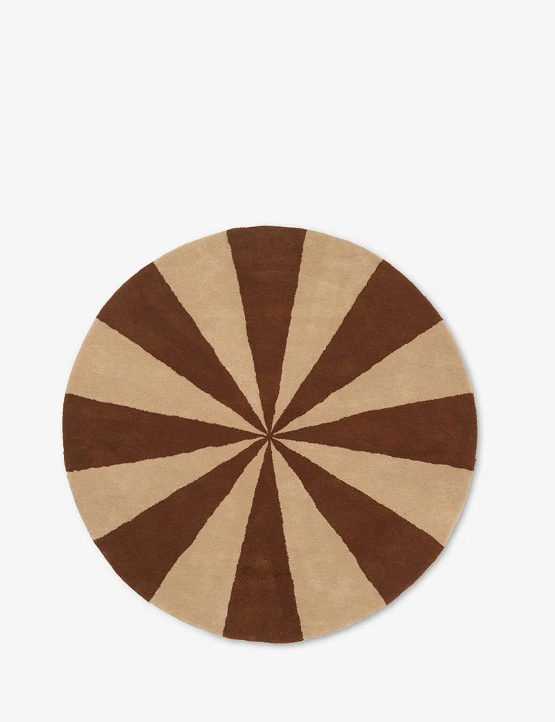 arch dark brick tufted rug