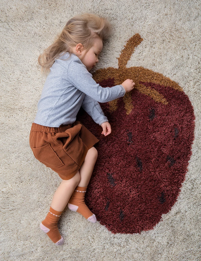 tufted rug strawberry