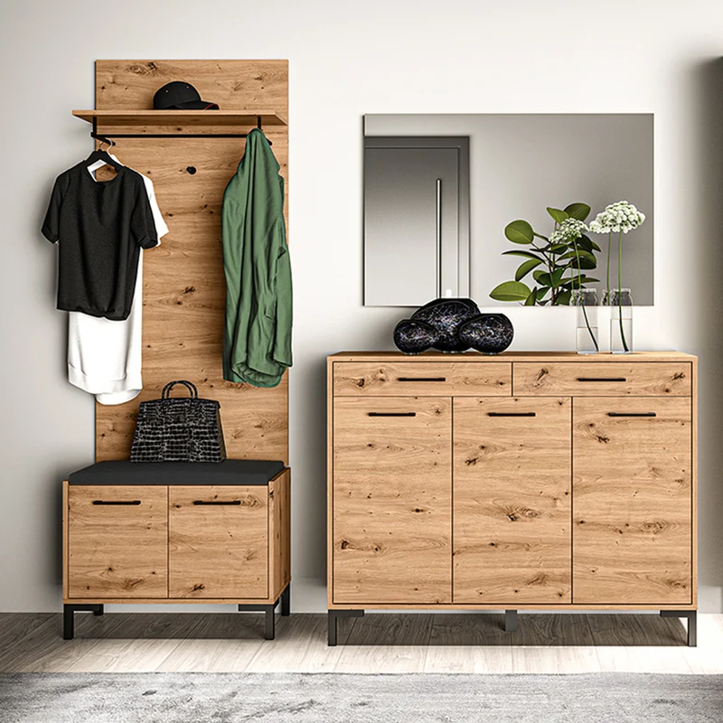 Banc meuble à chaussures 2 portes Liora Bois