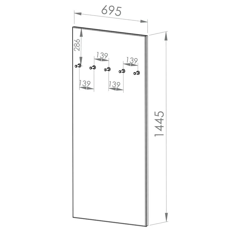 Porte-manteau mural 5 patères Liora Noir