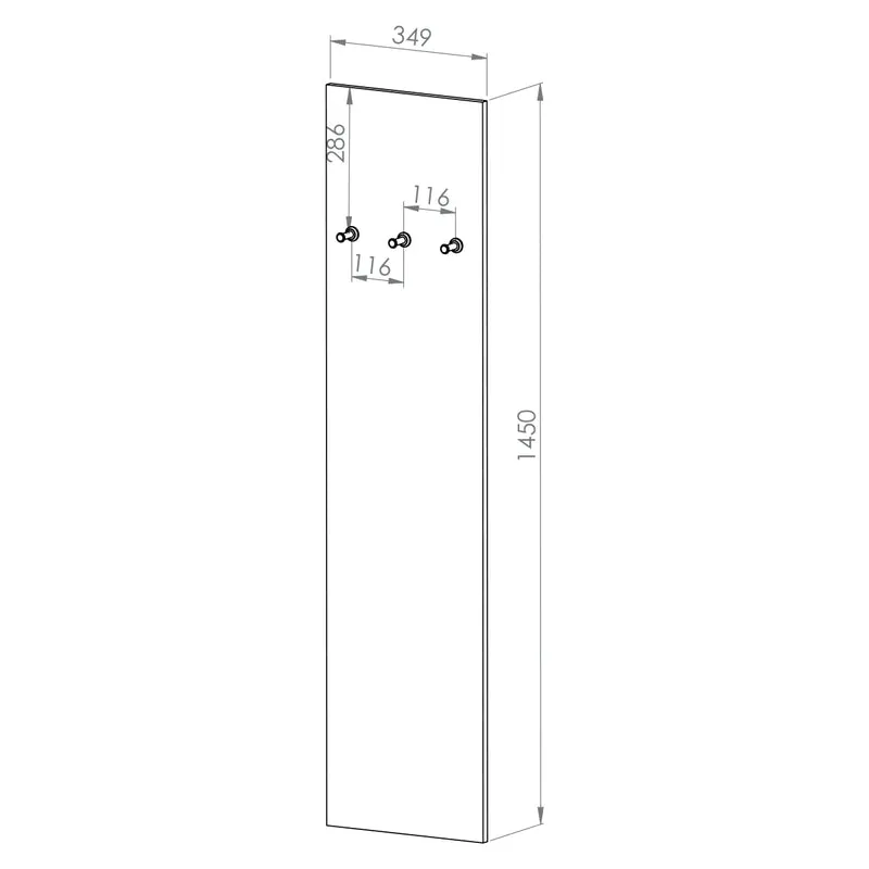 Porte-manteau mural 3 patères Liora Bois