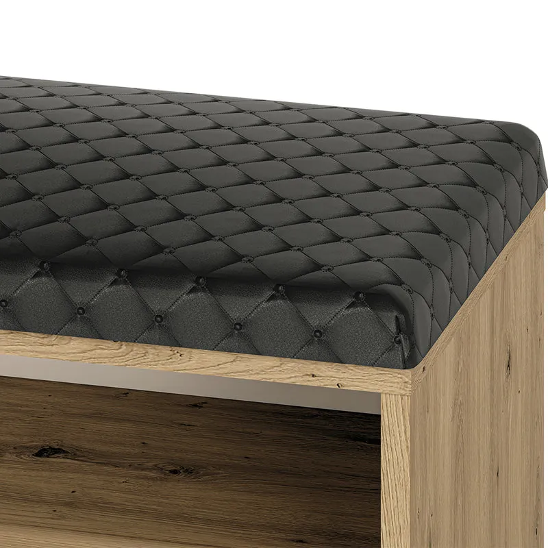 Meuble entrée porte-manteau et banc à chaussures 1 porte Liora Bois