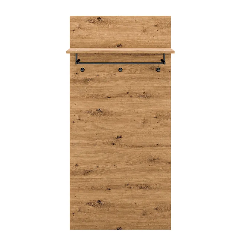 Porte-manteau mural 3 patères 1 étagère Liora Bois