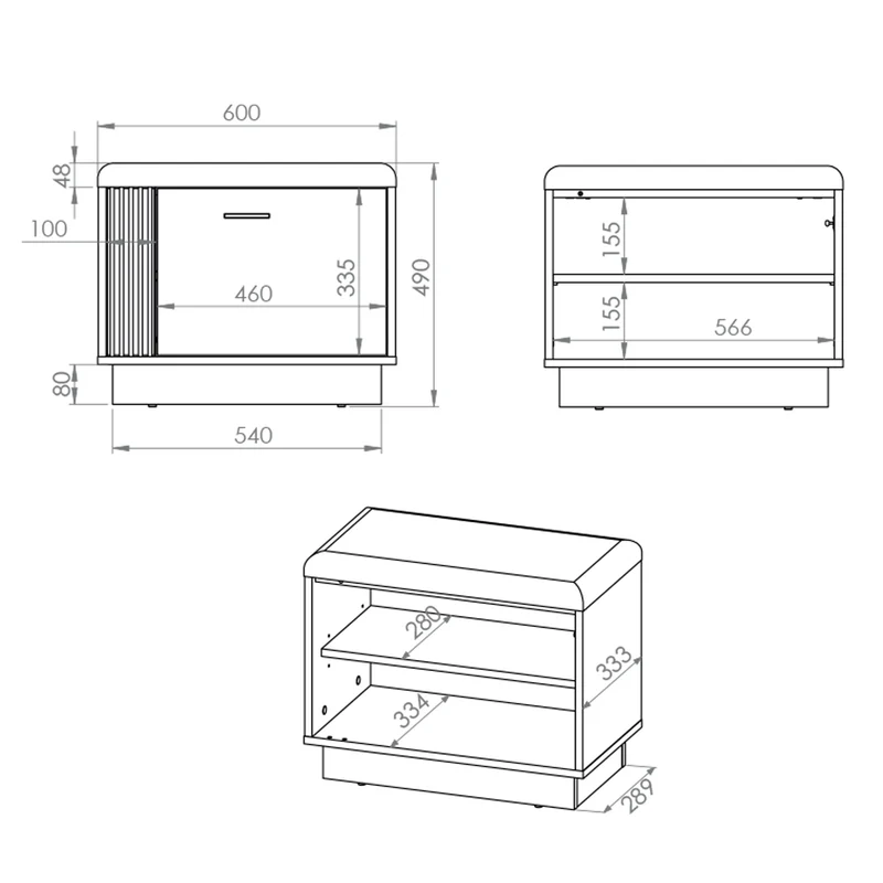 Banc meuble à chaussures 1 porte Nilo Bois