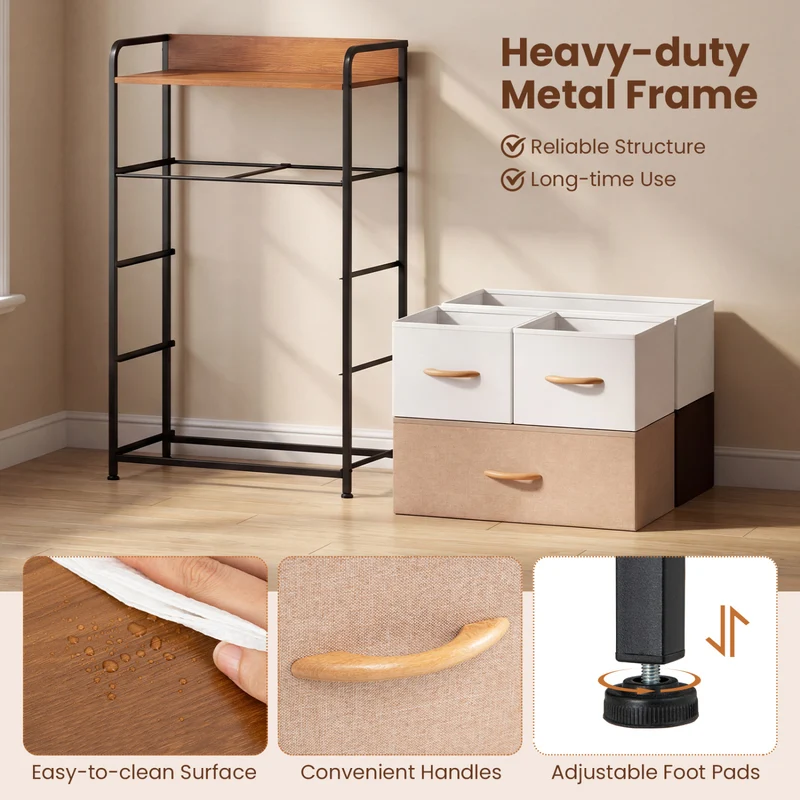 5-Drawer Fabric Dresser with Removable Fabric Bins, Multicolor
