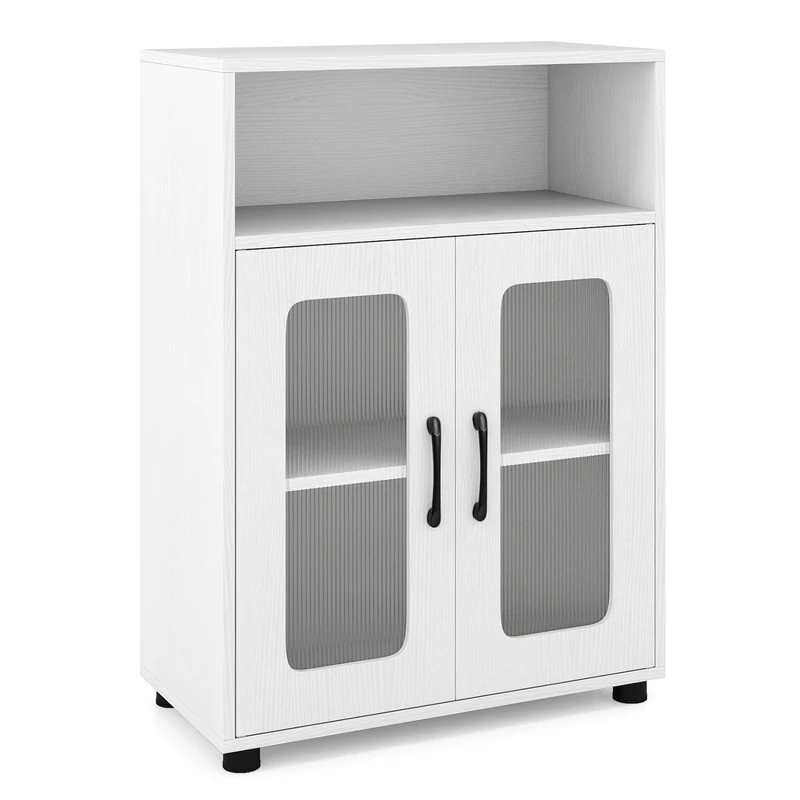 Bathroom Cabinet, 2 Doors, 3-Level Adjustable Shelf, White