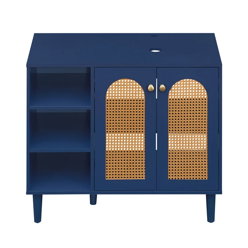 36 Inch Under Sink Cabinet, Boho Sink Base, Navy