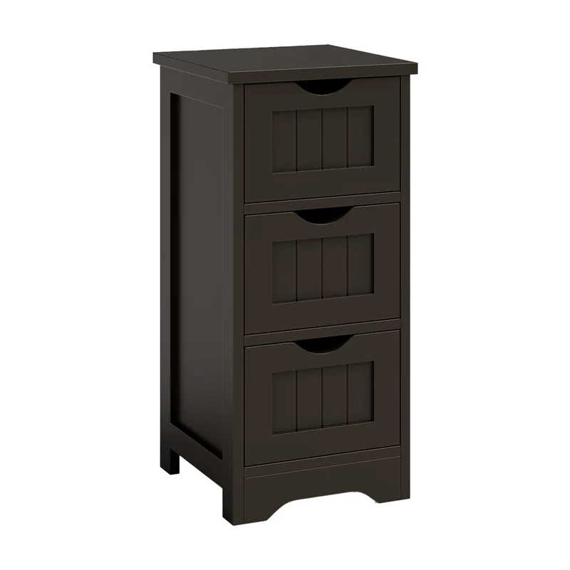 Wooden Free Standing Storage Cabinet, 3-Tier, Brown