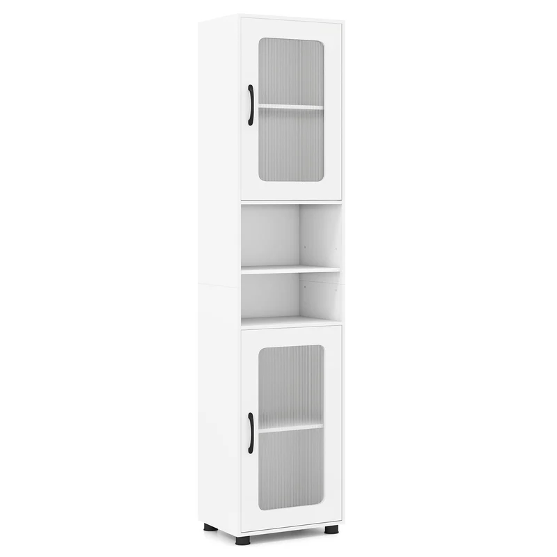 Tall Bathroom Storage Cabinet, 67 Inches, White
