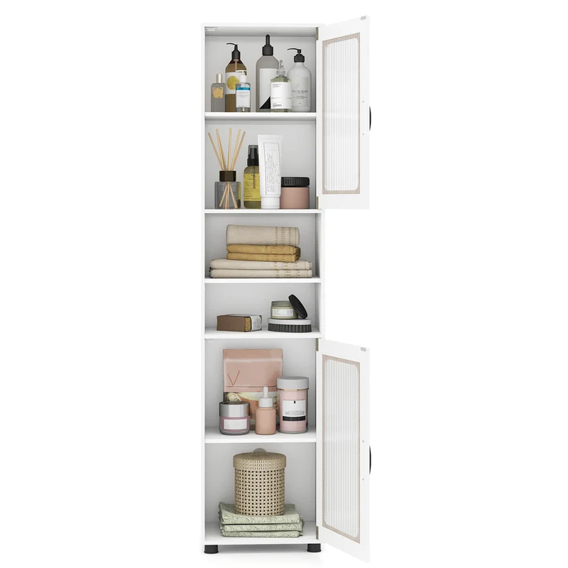 Tall Bathroom Storage Cabinet, 67 Inches, White