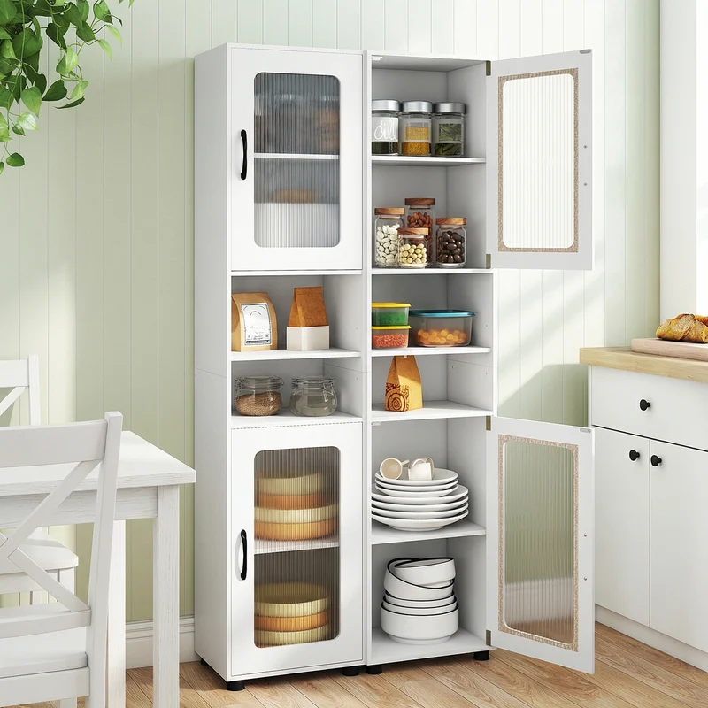 Tall Bathroom Storage Cabinet, 67 Inches, White