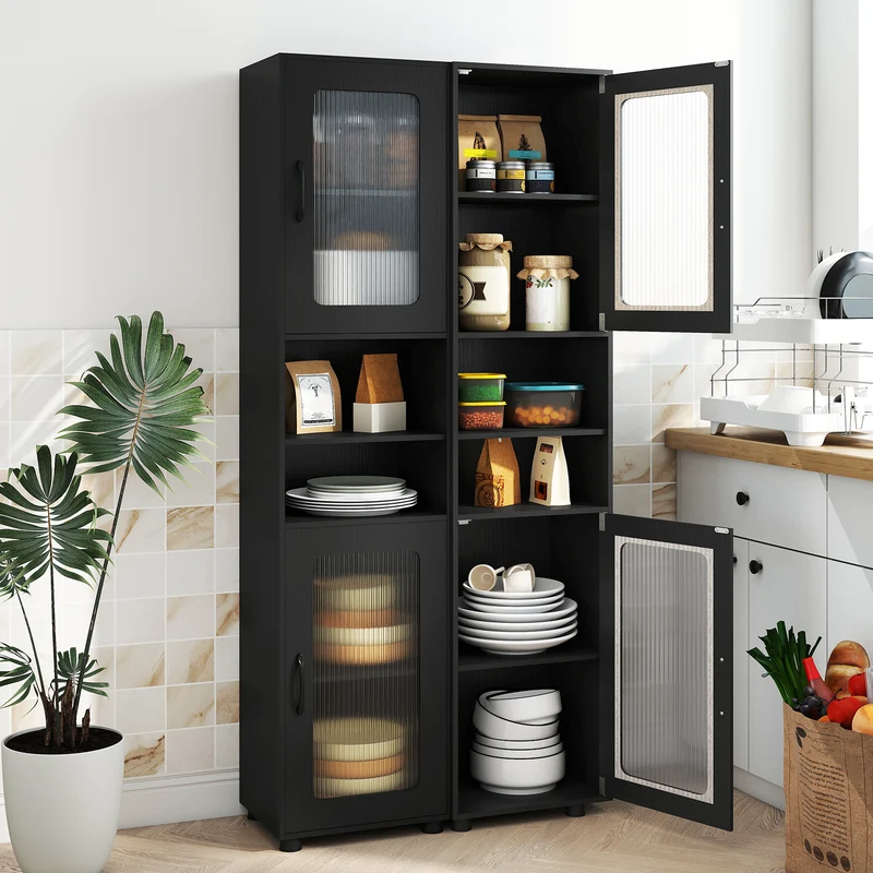Tall Bathroom Storage Cabinet 67 In, Black
