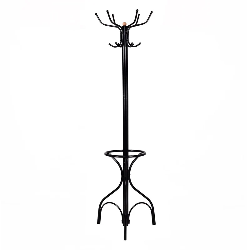 Vintage Metal Coat Hat Tree Stand, Black