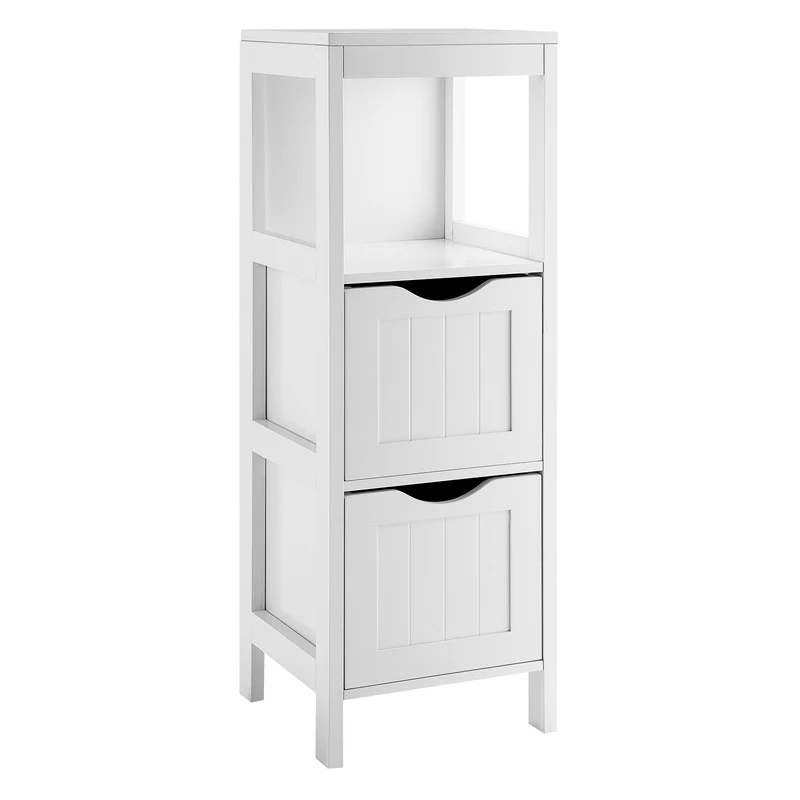 Freestanding Storage Cabinet, 2 Removable Drawers, White