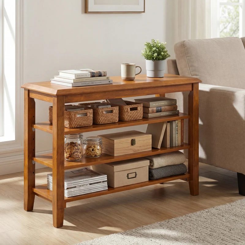 3-Tier Shoe Rack Bench, Adjustable Shelves, Entryway Living Room, Brown