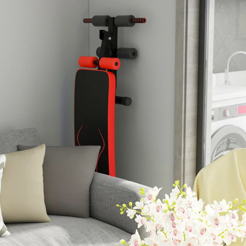 Folding Weight Bench, Adjustable Sit-Up Board, Red