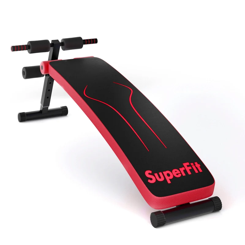 Folding Weight Bench, Adjustable Sit-Up Board, Red