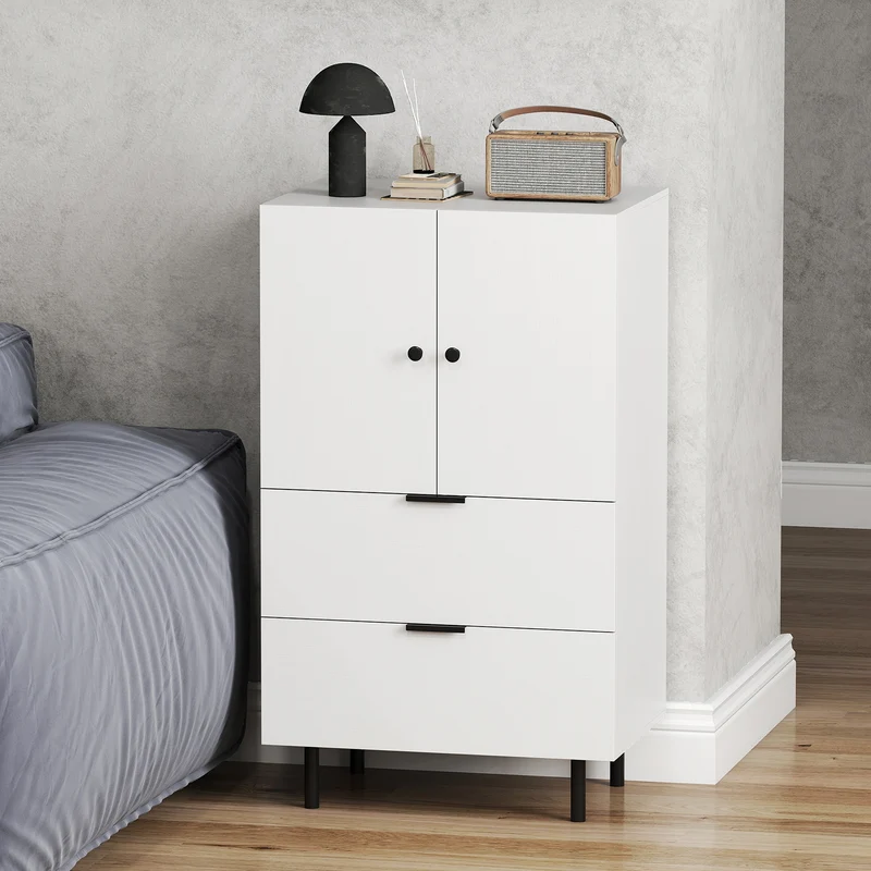 Sideboard Buffet Cabinet, 2-Door, White