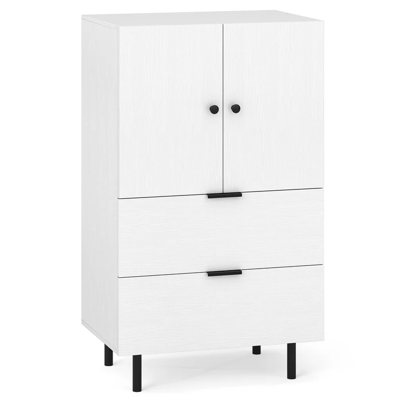 Sideboard Buffet Cabinet, 2-Door, White