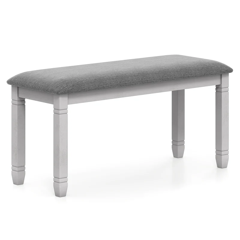 Upholstered Bedroom Bench, Gray
