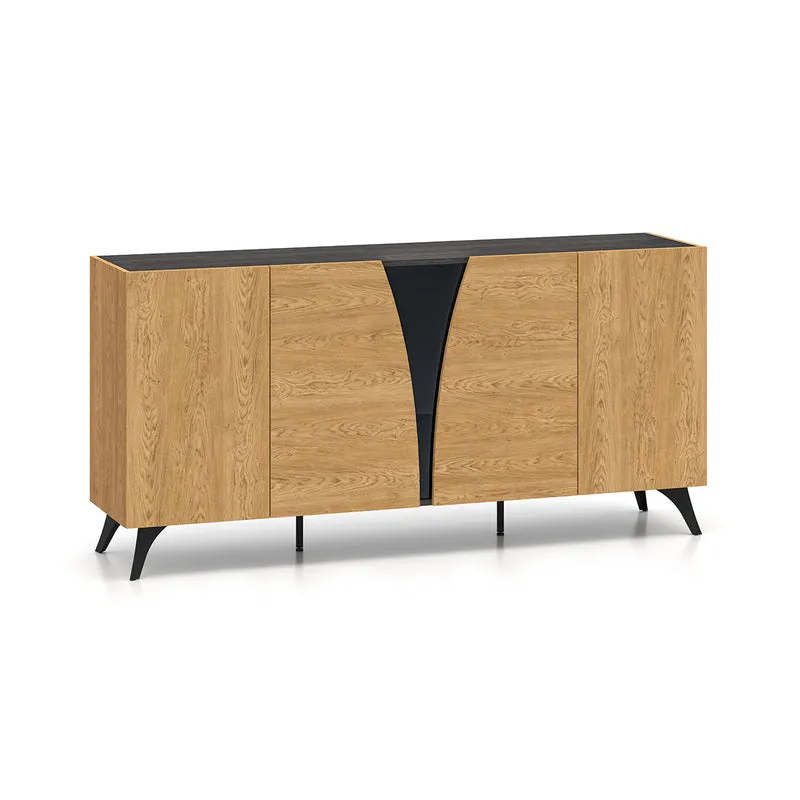 Buffet 5 portes Soah Bois et Noir