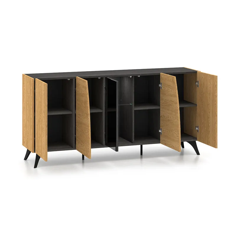 Buffet 5 portes Soah Bois et Noir