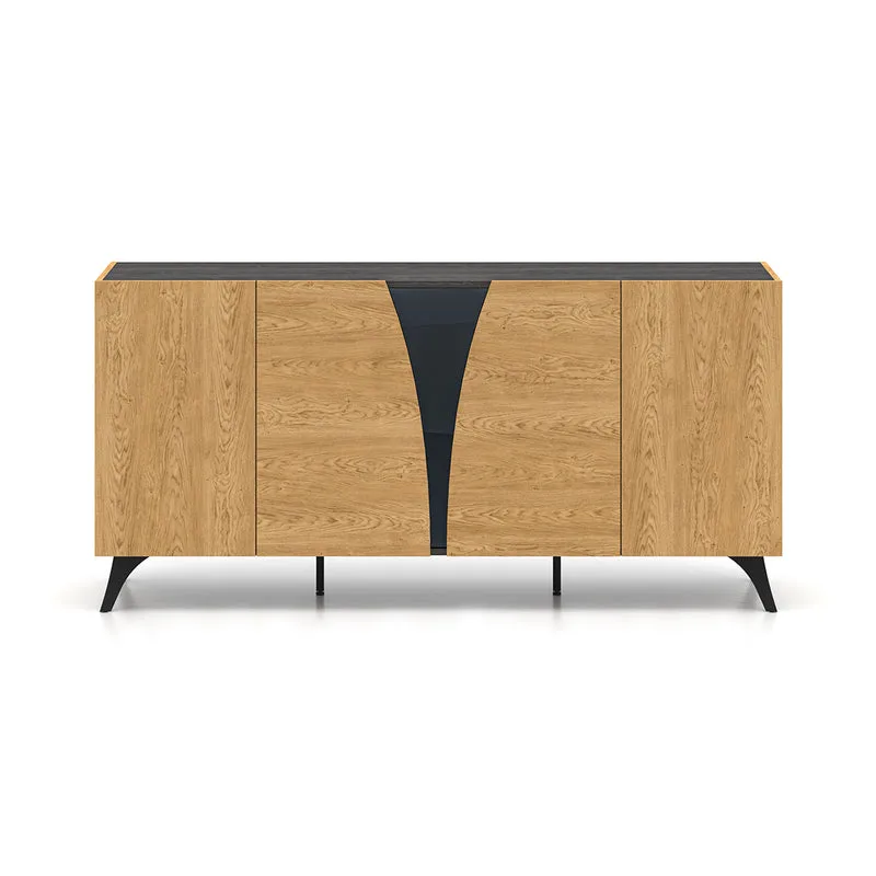 Buffet 5 portes Soah Bois et Noir