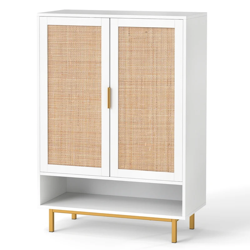 43 Inch 6-Tier Tall Shoe Cabinet with Double Doors, White