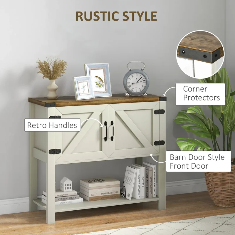 Farmhouse Kitchen Storage Cabinet, Free Standing Sideboard, White