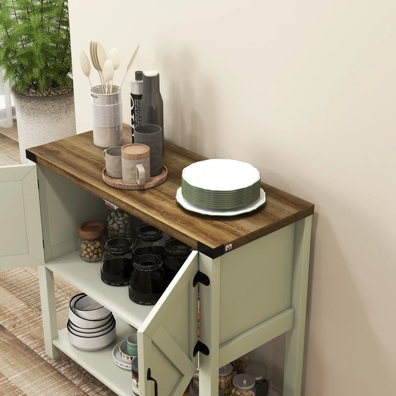 Farmhouse Kitchen Storage Cabinet, Free Standing Sideboard, White
