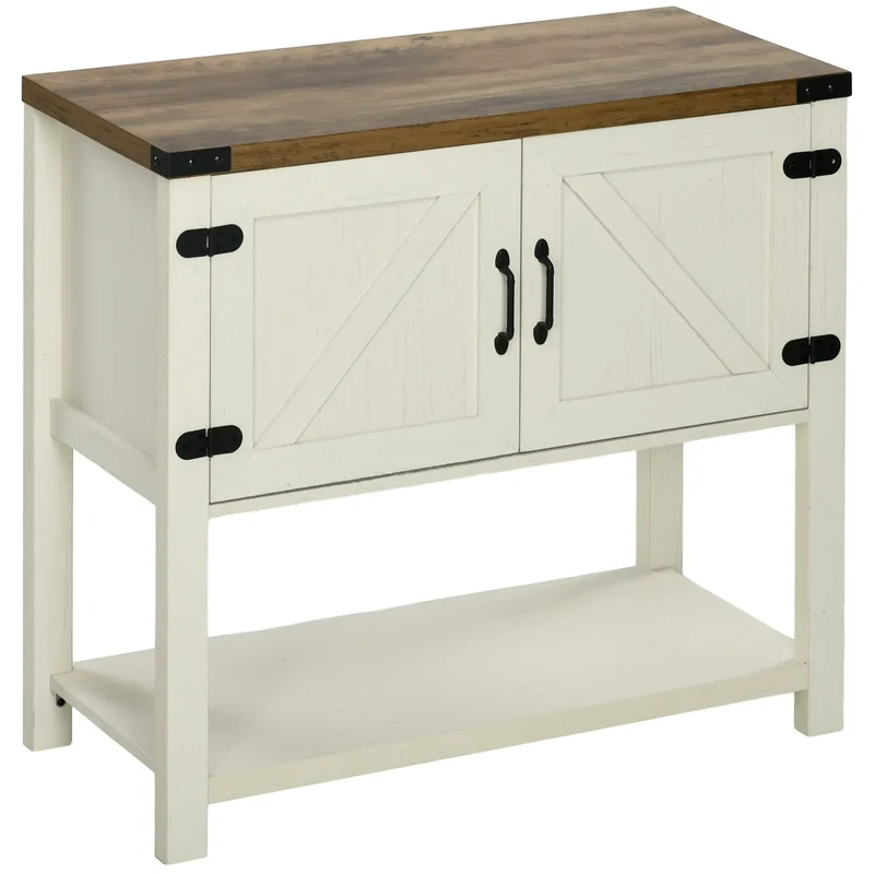 Farmhouse Kitchen Storage Cabinet, Free Standing Sideboard, White