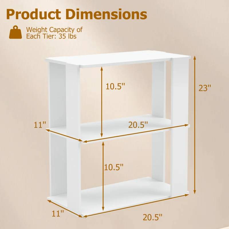 3-Tier Shoe Rack Set of 2 with Stackable Design and Anti-Tipping Device for Closet, White